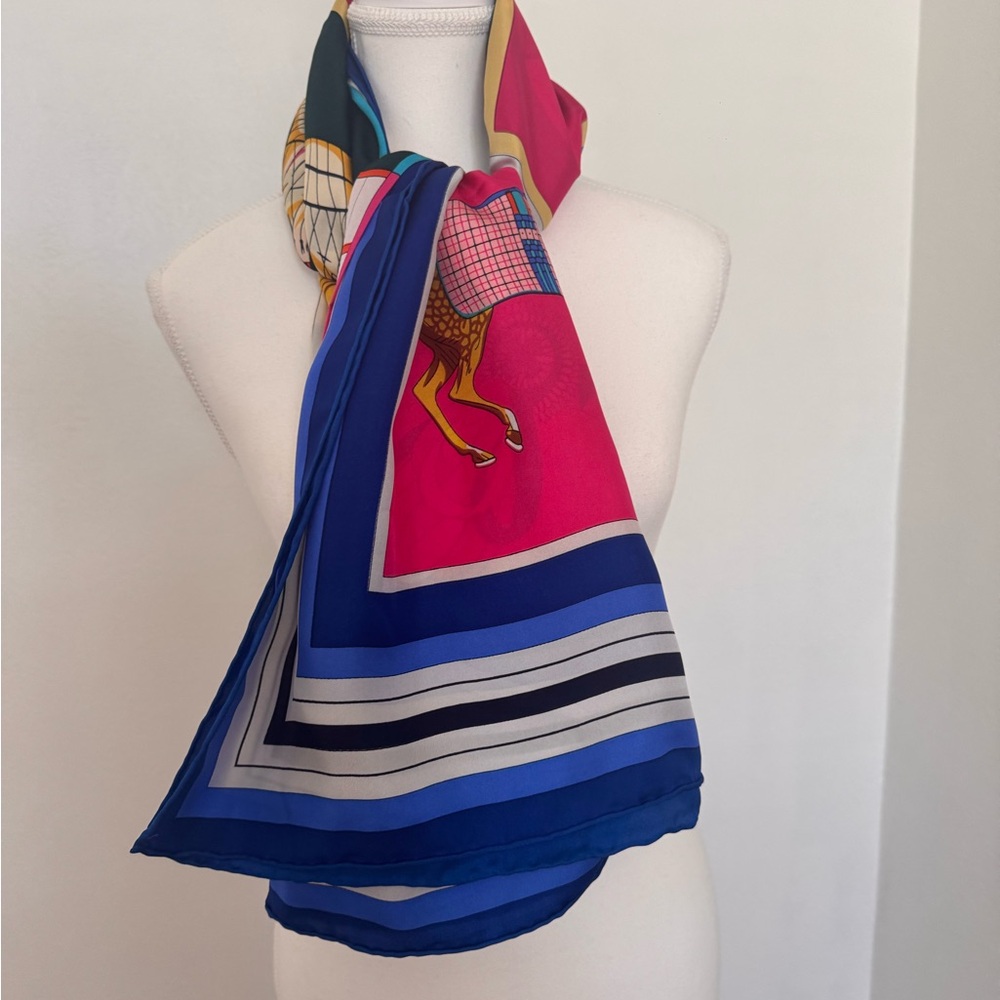 Hermes Multicolor Horse Print Scarf - Picture 2 of 6